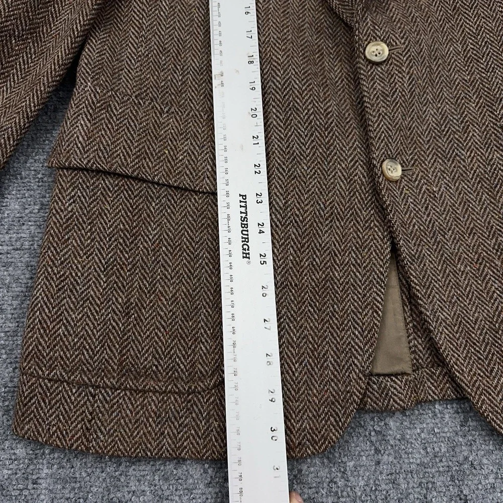VTG 60s 70s Harris Tweed Blazer FIT 40 Herringbone Scottish Wool Stanley Blacker
